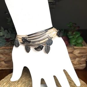 Bird Nest Charm Bracelet, with Leaf, Bird and Tree Charms on Tan Cords